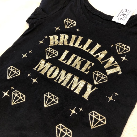 🆕Girls Gold Shimmer BRILLIANT LIKE MOMMY Graphic Tee - Picture 6 of 7